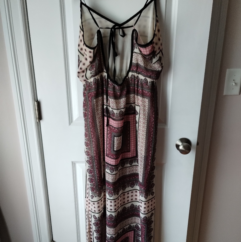 Summer maxi dress with whimsical pattern
